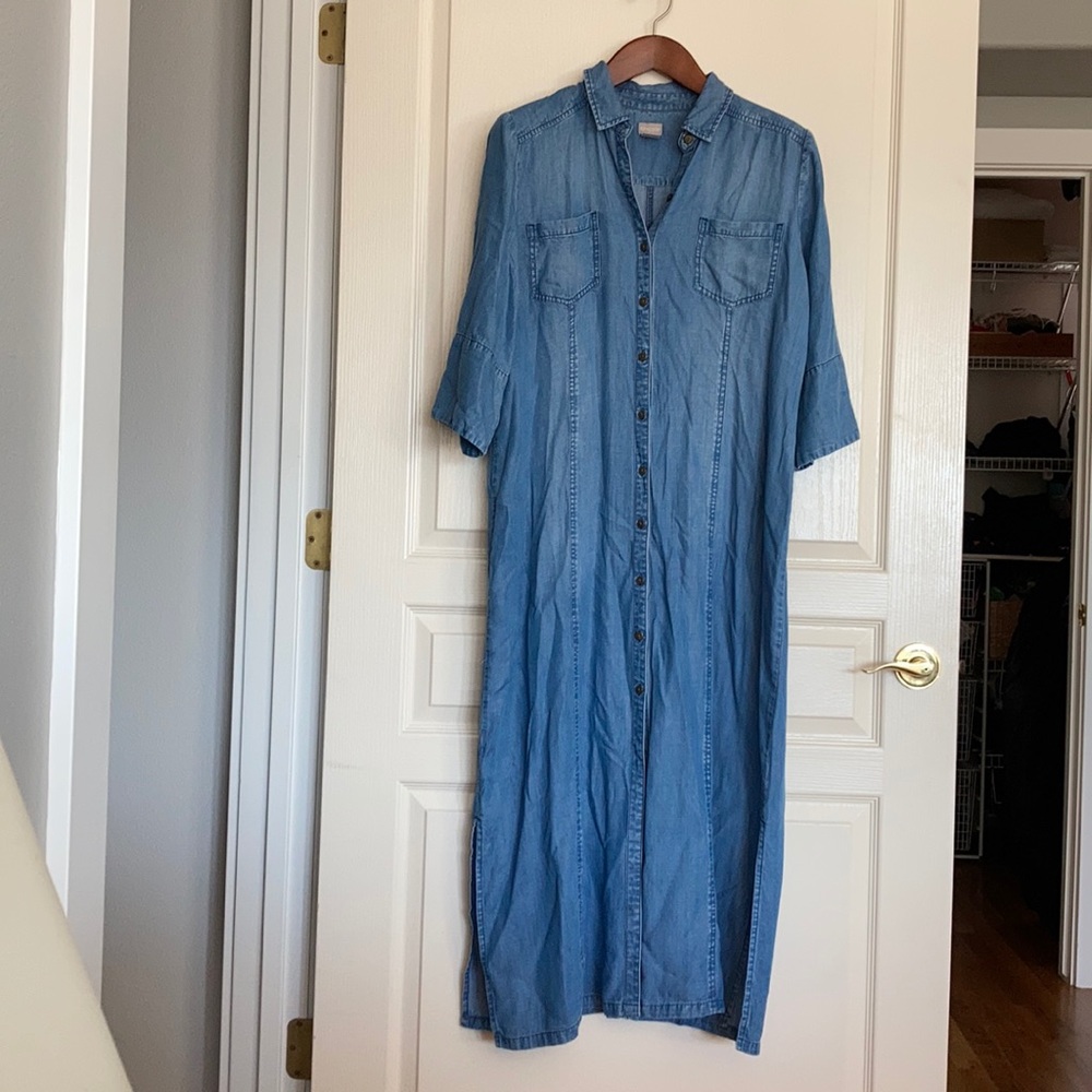 Chico’s button-down denim Tencel dress